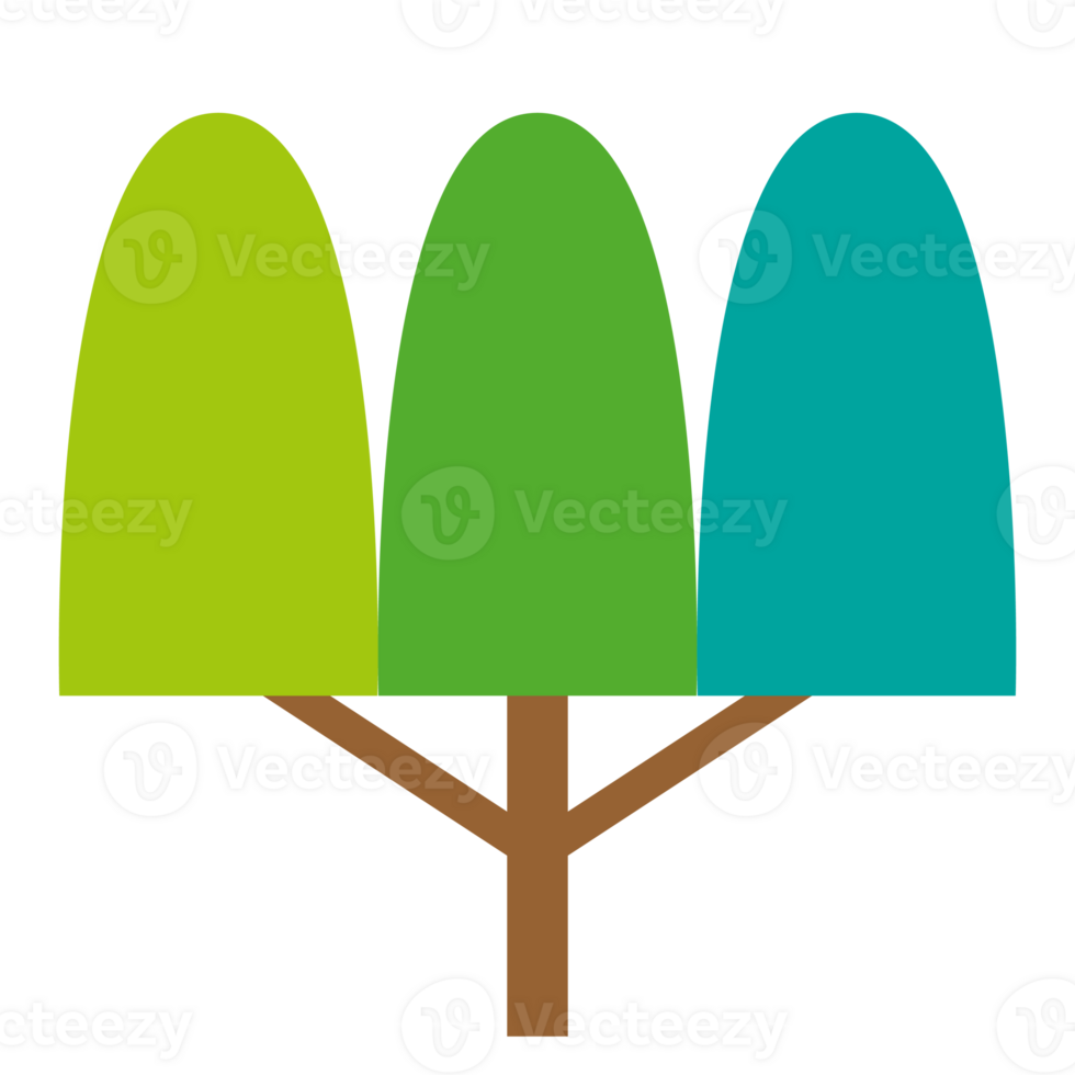 Geometric cute tree png