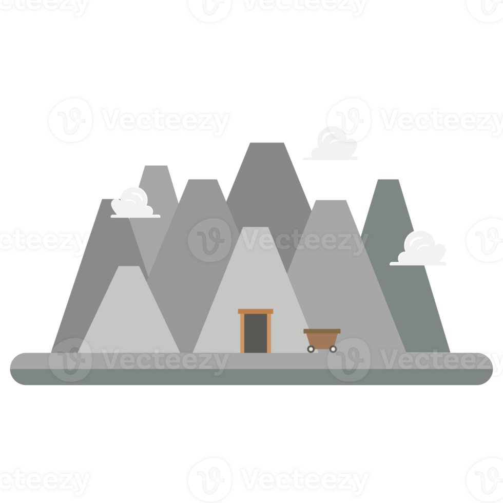 Mine in flat style png