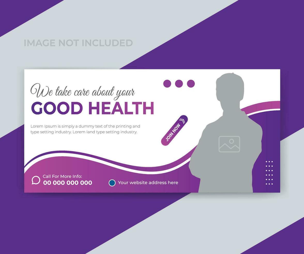 Creative medical healthcare Or YouTube thumbnail and web banner template design vector