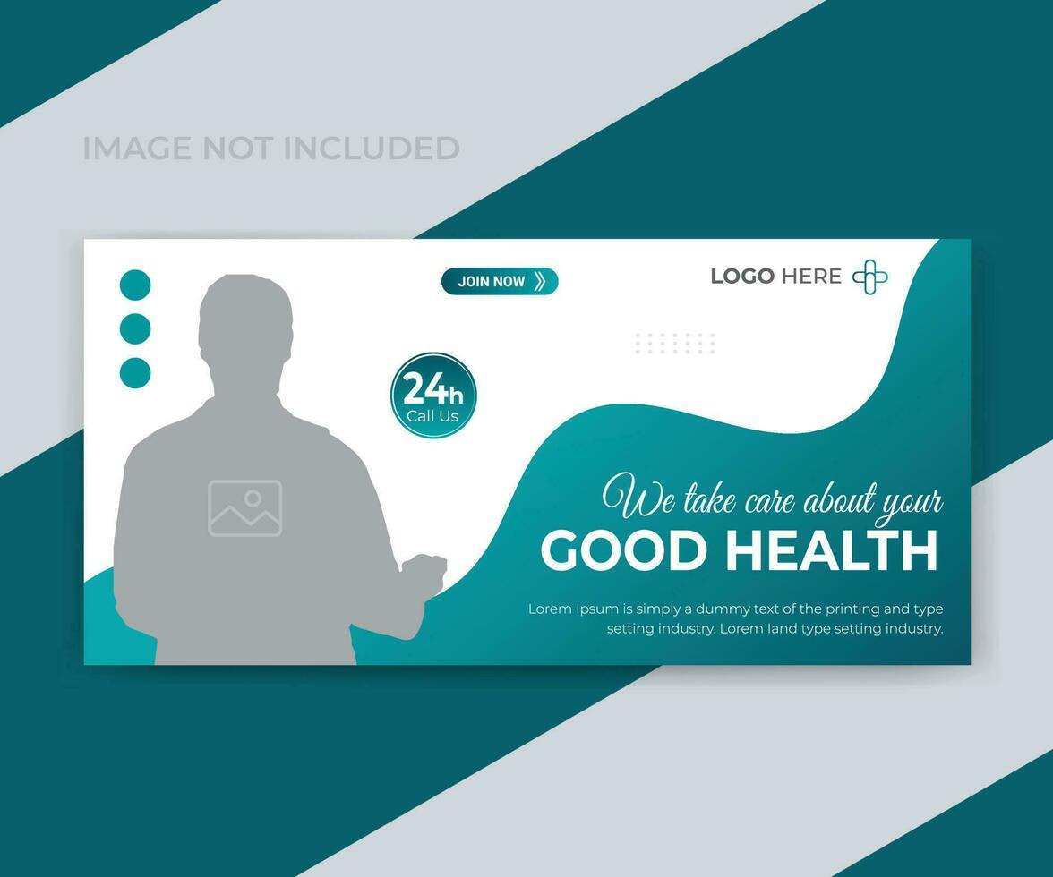 Creative Or Modern Medical healthcare web banner or youtube thumbnail design template vector