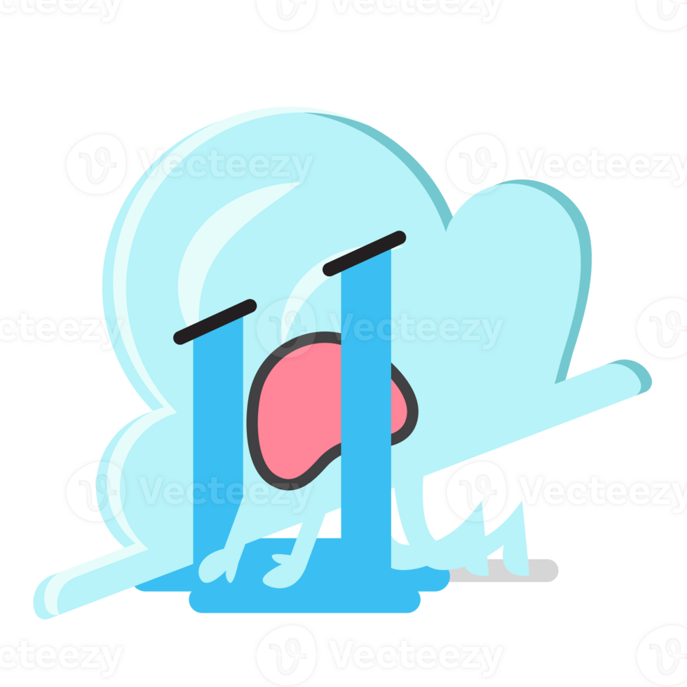 Sadness cloud character emoji png