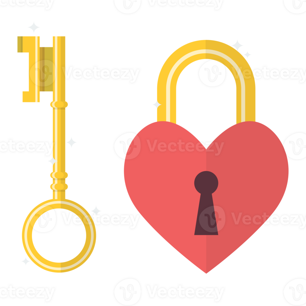 Lock heart with key png