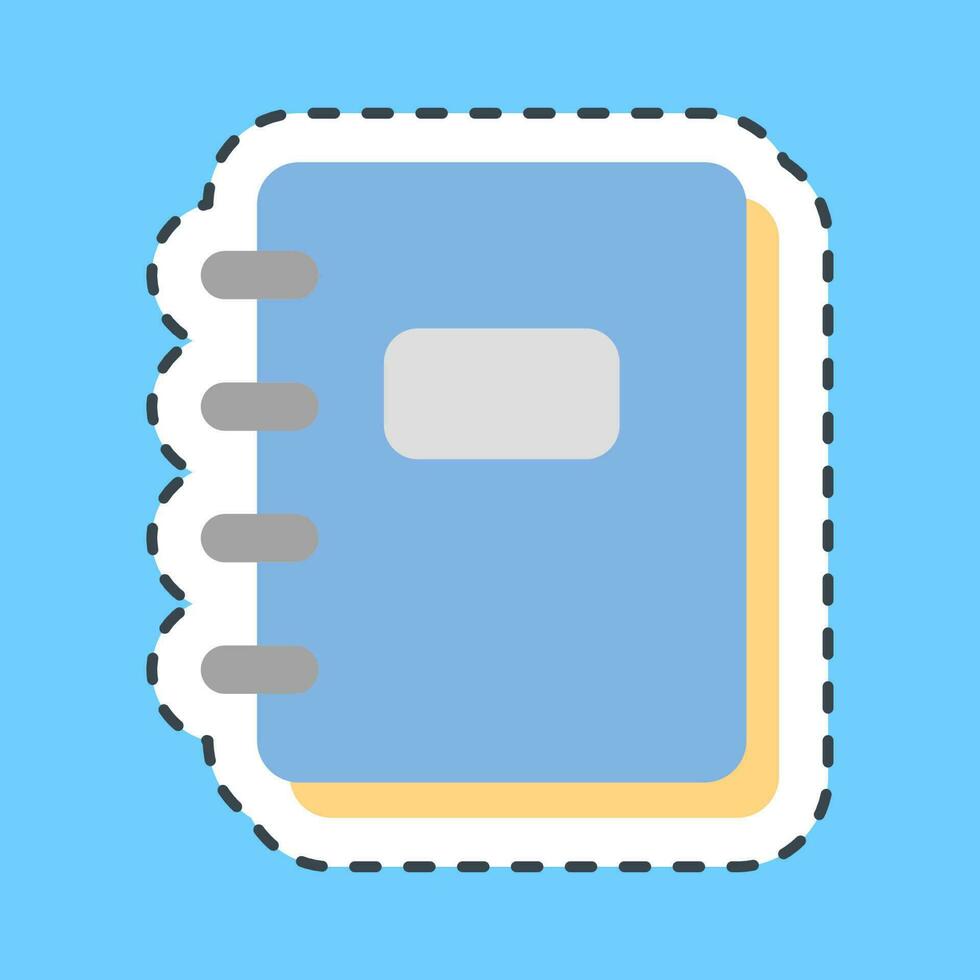 Sticker line cut note book. School and education elements. Good for prints, posters, logo, advertisement, infographics, etc. vector