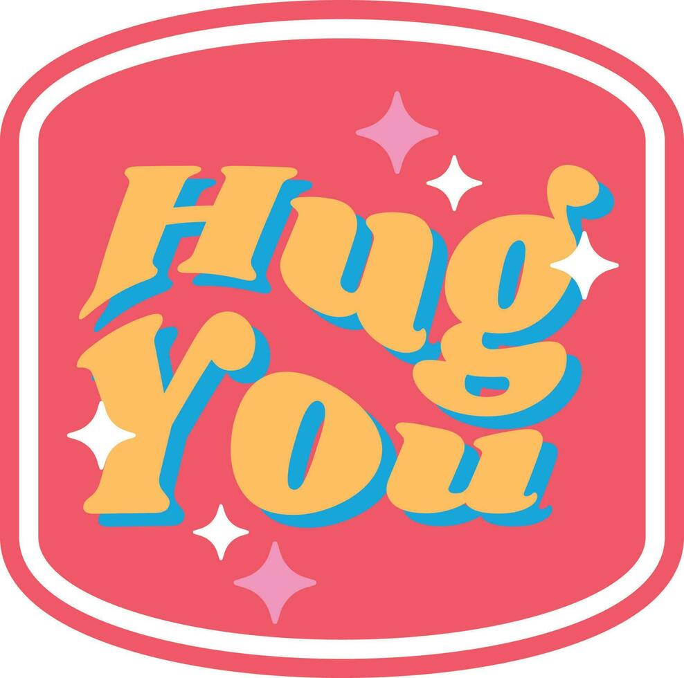 Hug You Sticker 23256531 Vector Art at Vecteezy