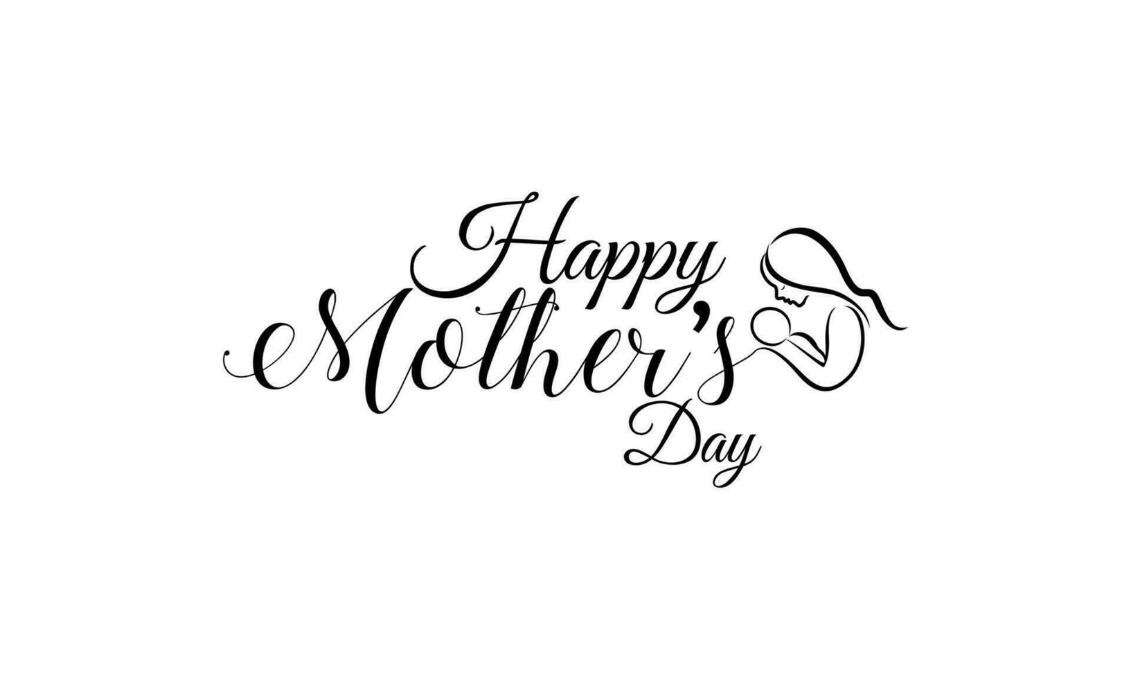 Happy mother day hand lettering celebration vector