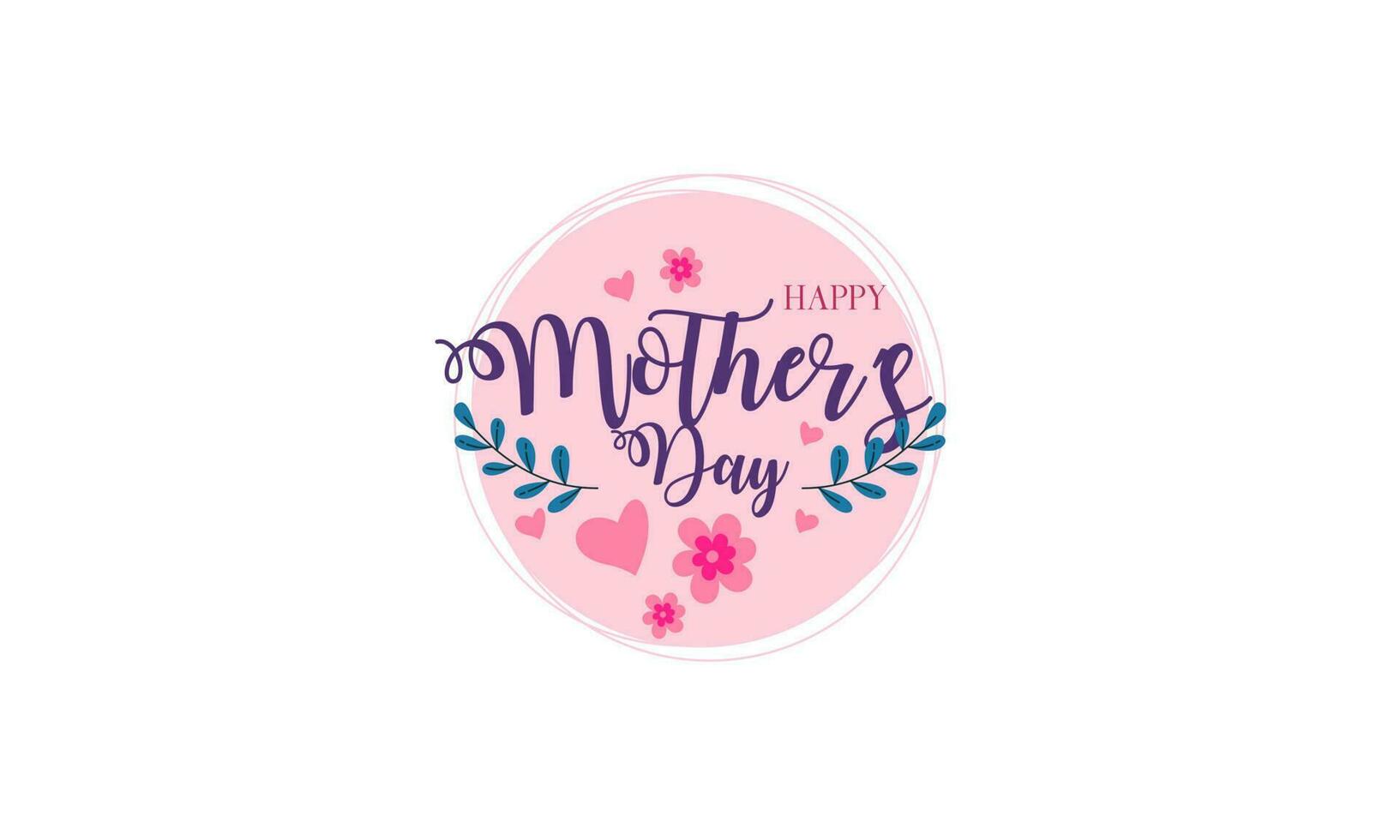 Happy mother day hand lettering celebration vector