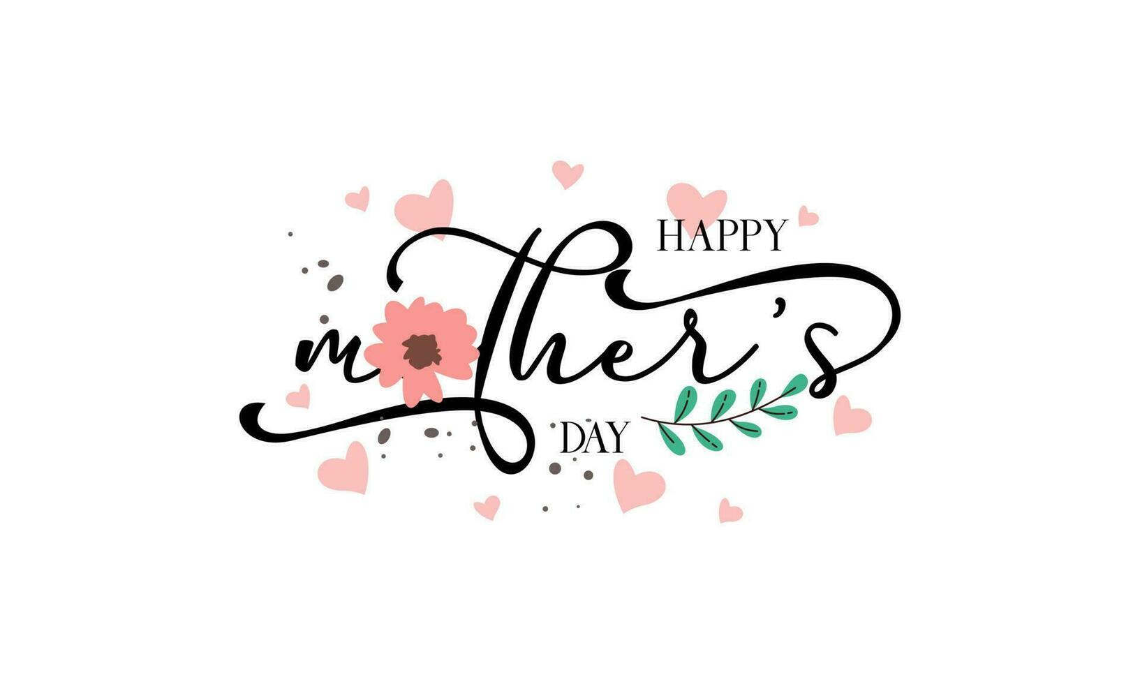 Happy mother day hand lettering celebration vector