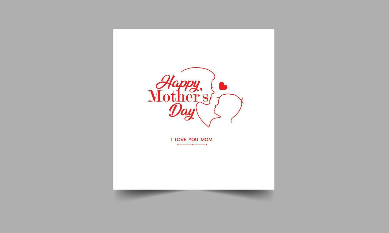 Mothers day for woman and child love you mum message vector