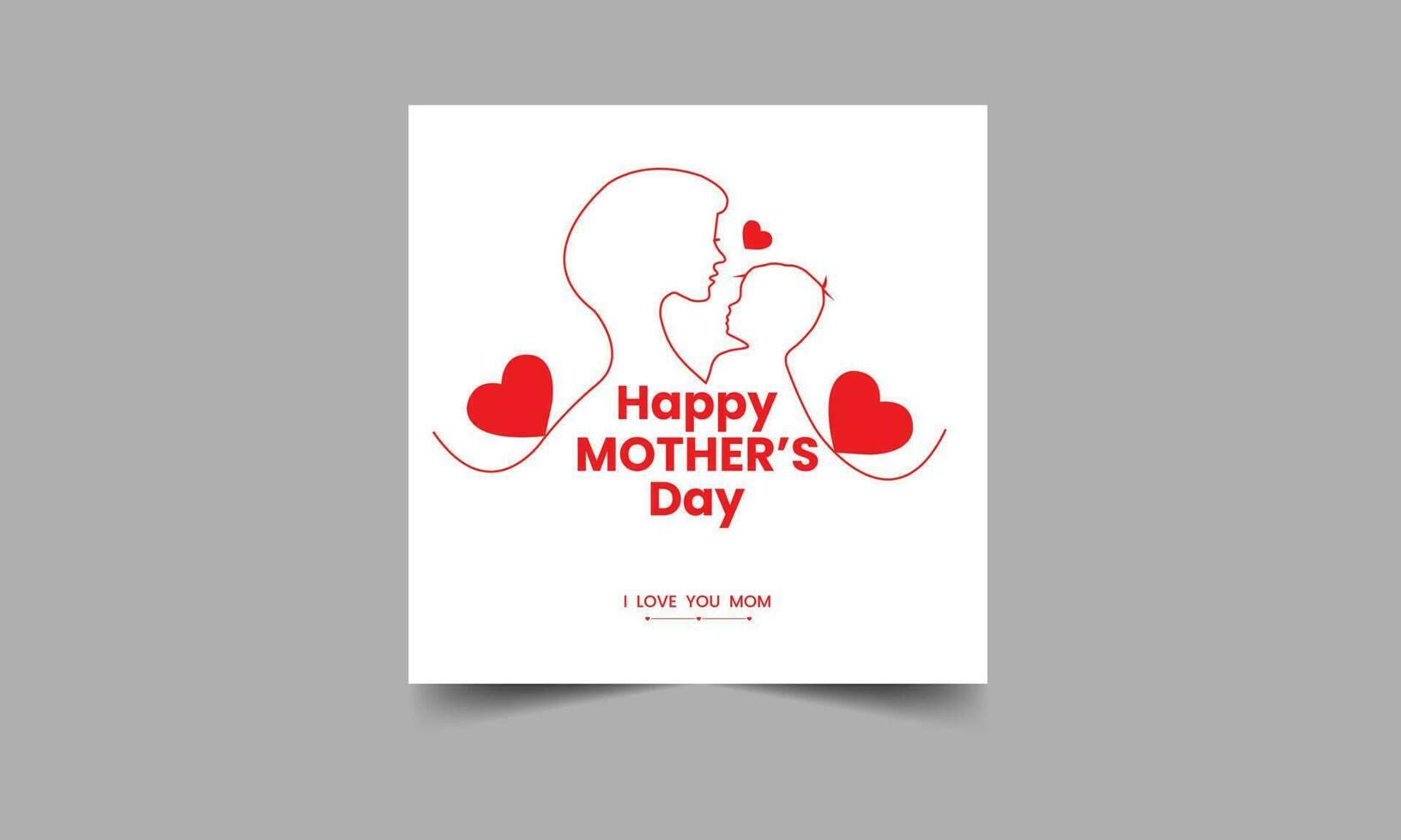 Mothers day for woman and child love you mum message vector