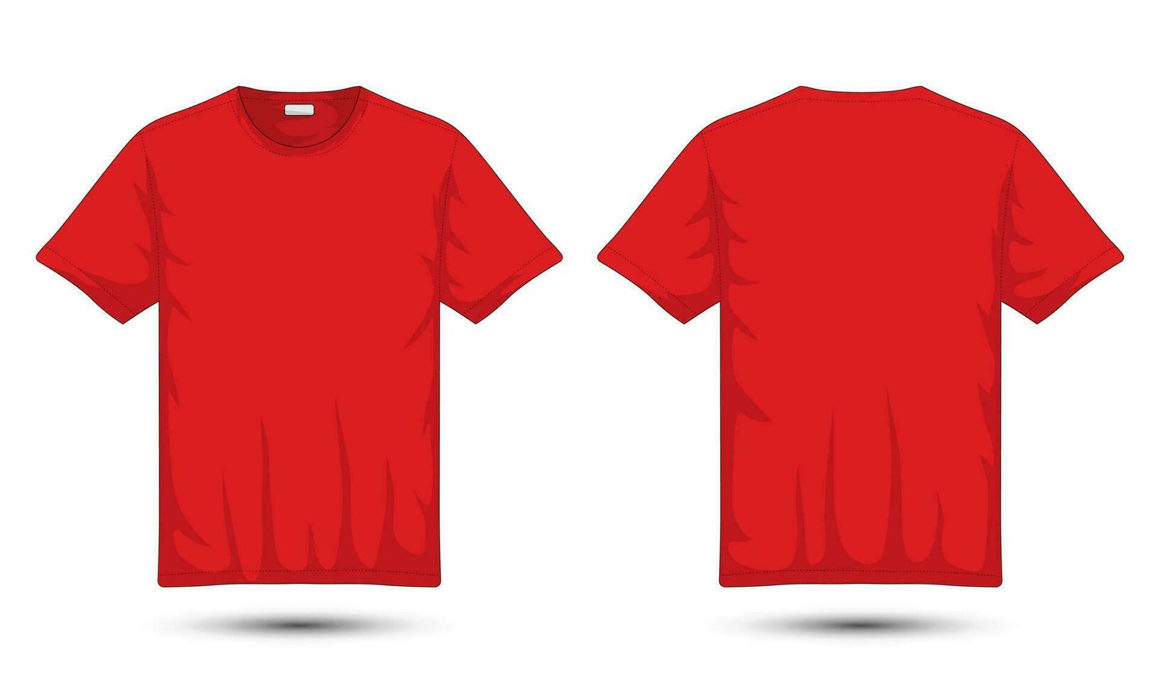 rojo camiseta Bosquejo frente y espalda vista. vector ilustración