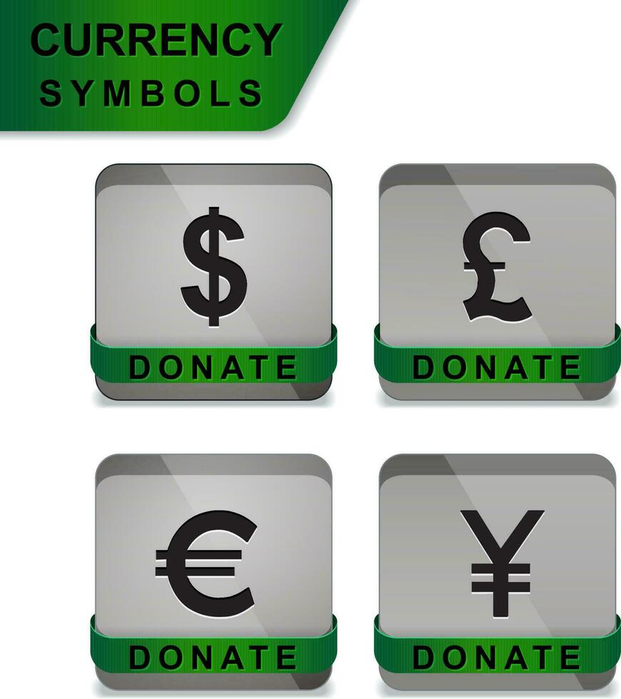 square currency donate icon with ribbon isolated vector