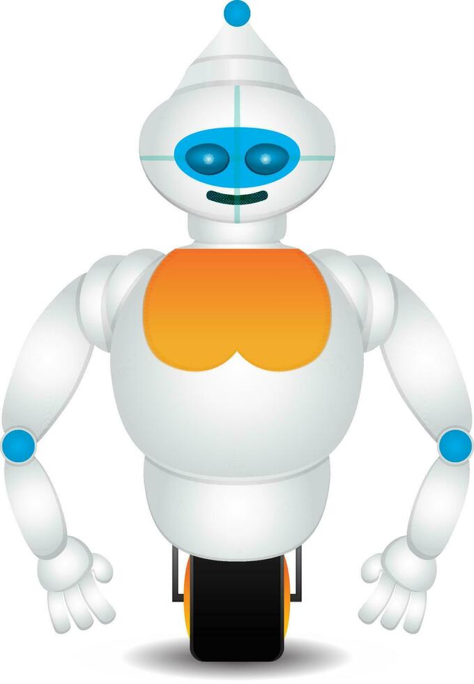 cute happy robot isolated on white background vector