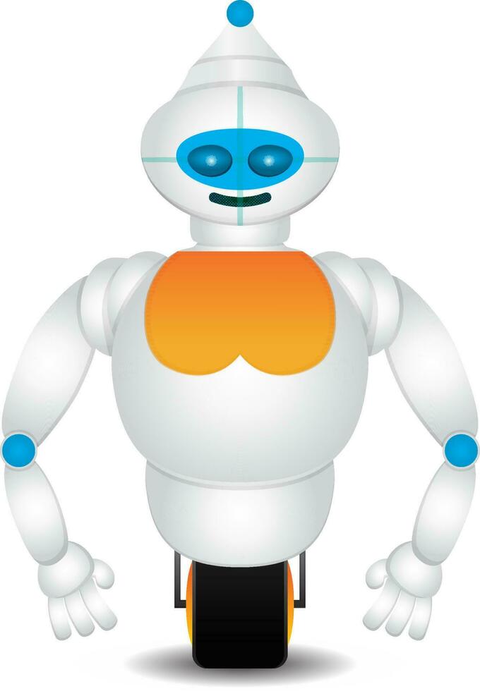 linda contento robot aislado en blanco antecedentes vector