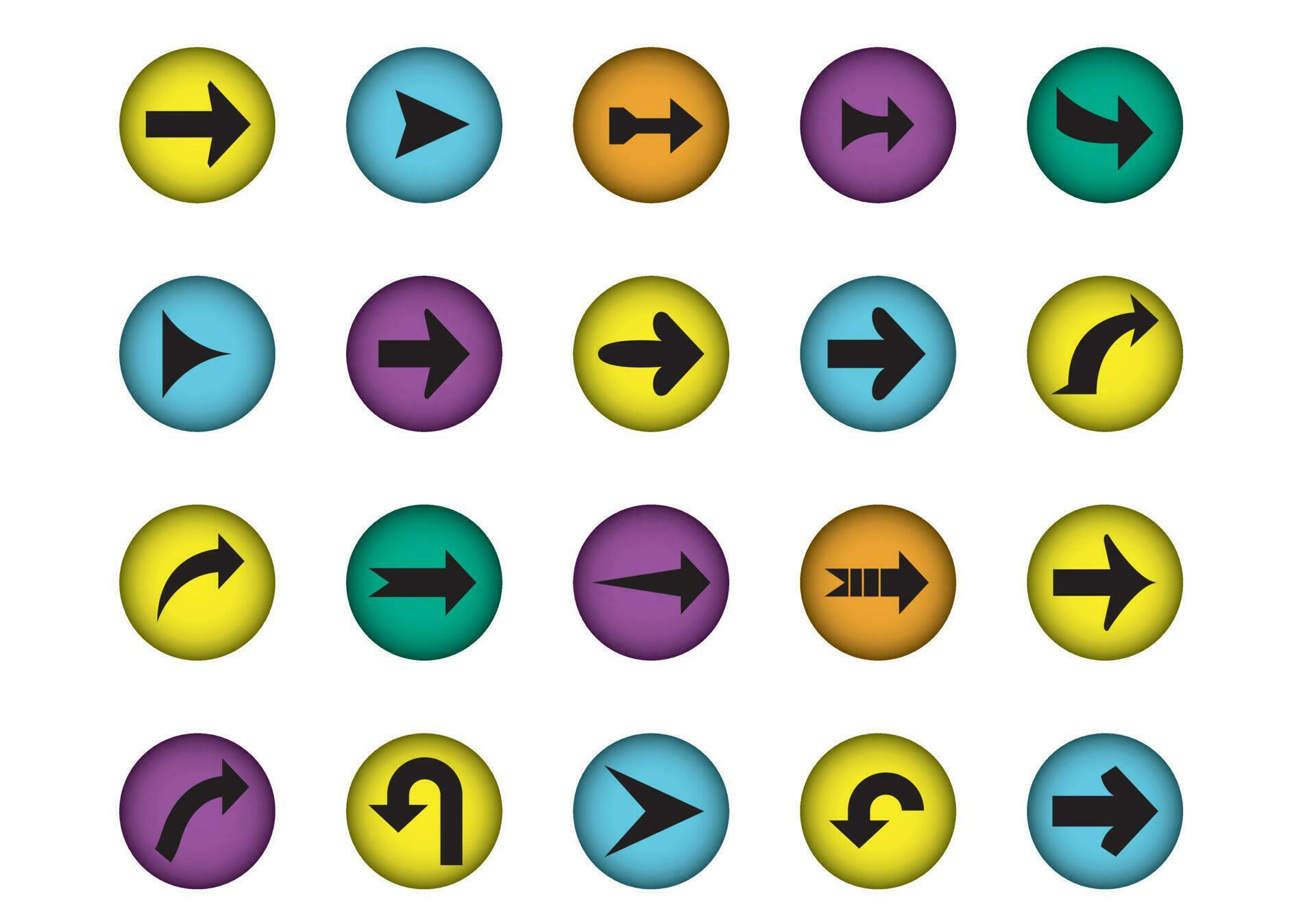 arrows icon set 23256907 Vector Art at Vecteezy