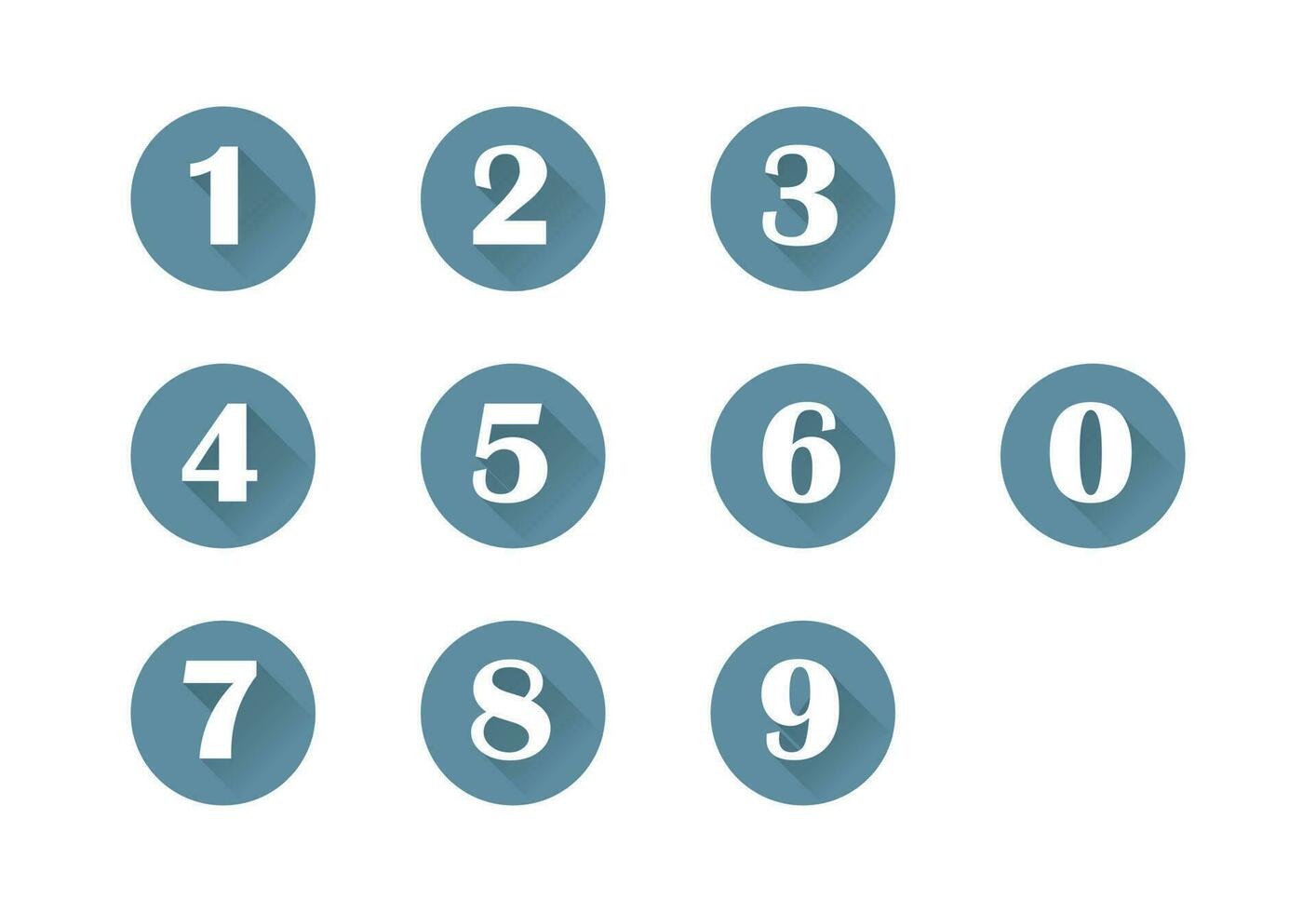 Set icons 0-9 numbers vector illustration on background