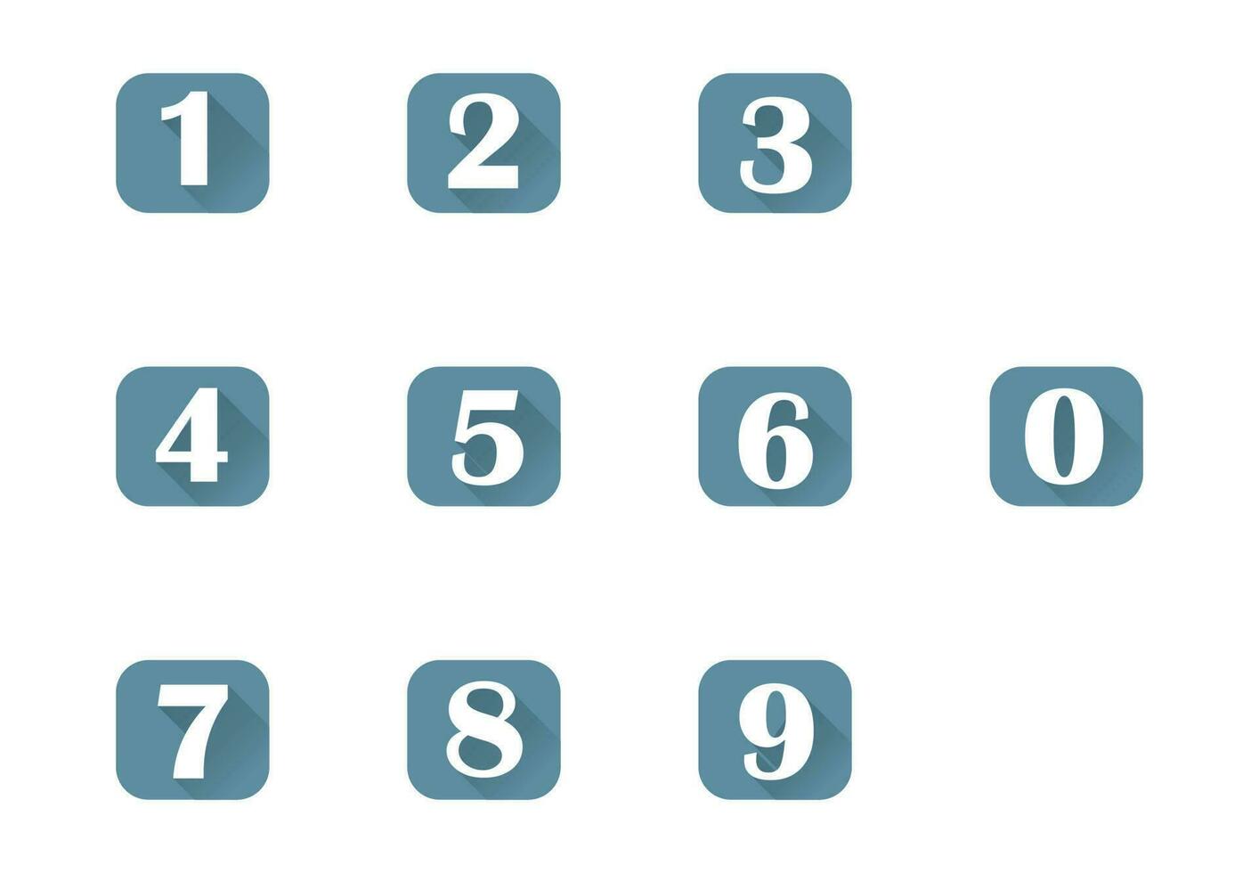 Set icons 0-9 numbers vector illustration on background