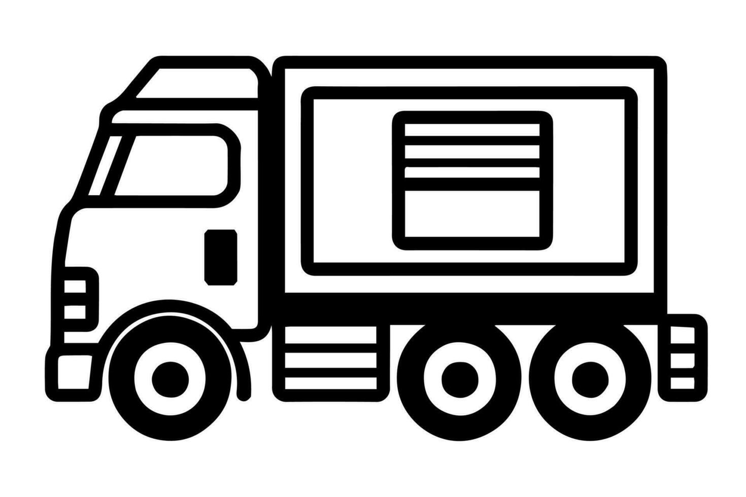 Truck vector icon retro transport delivery vehicle