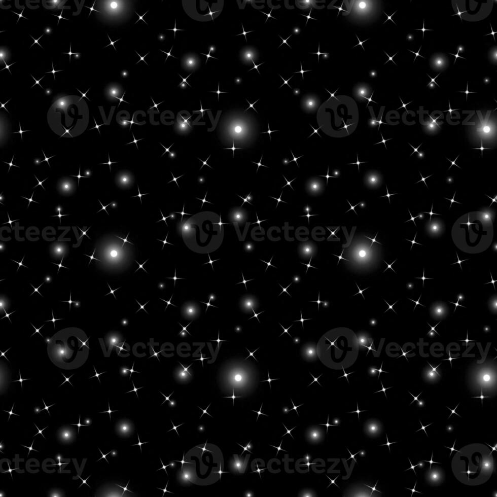 Seamless White Stars on Black Background photo