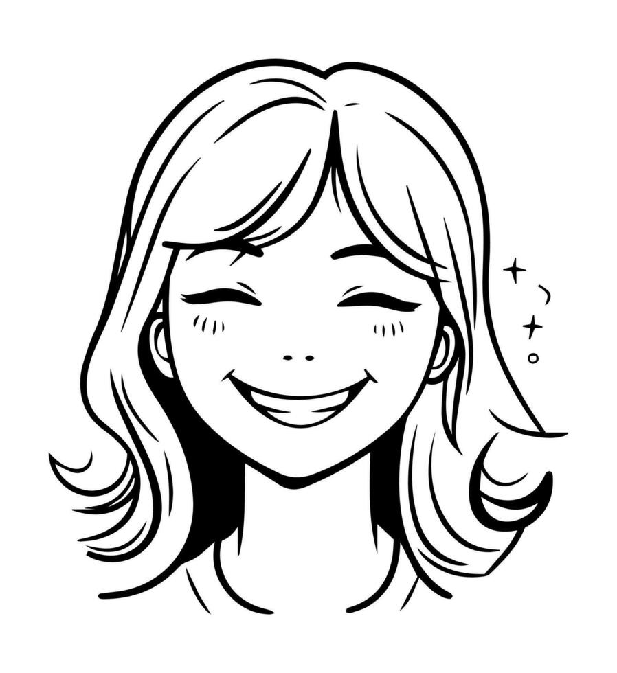 Smiling happy girl icon vector