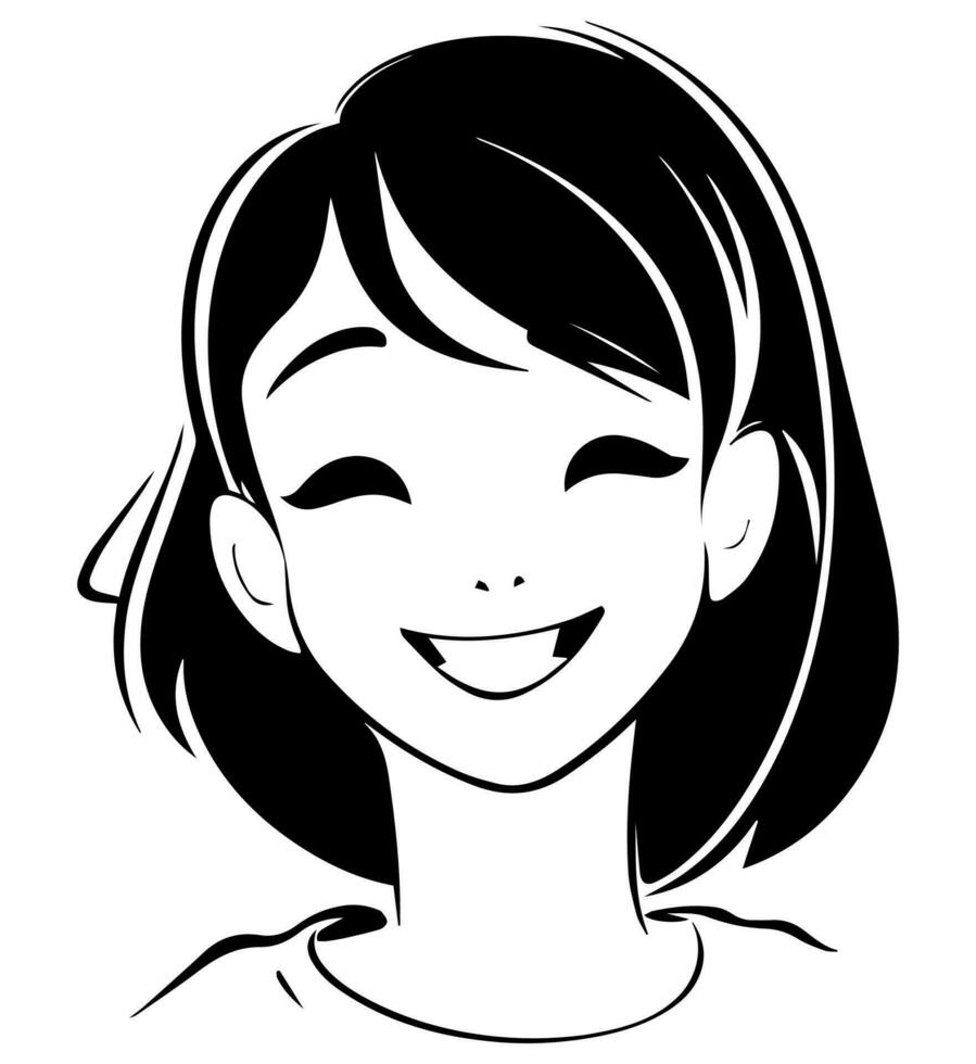 Smiling happy girl icon vector