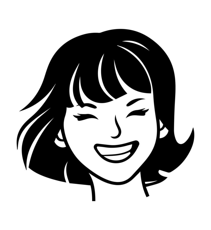 Smiling happy girl icon vector