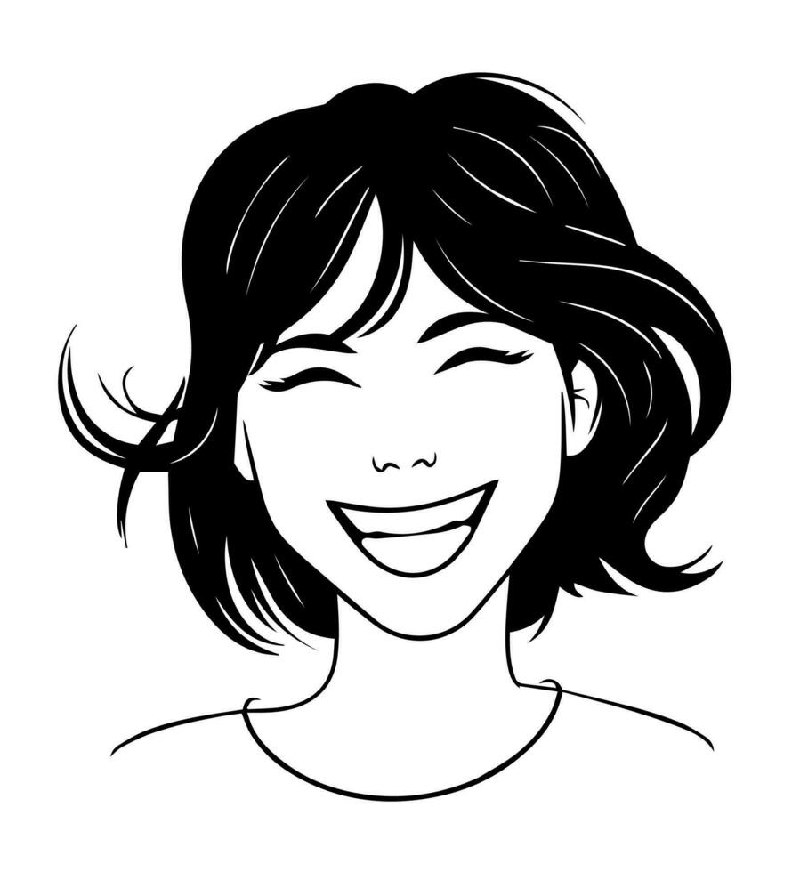 Smiling happy girl icon vector