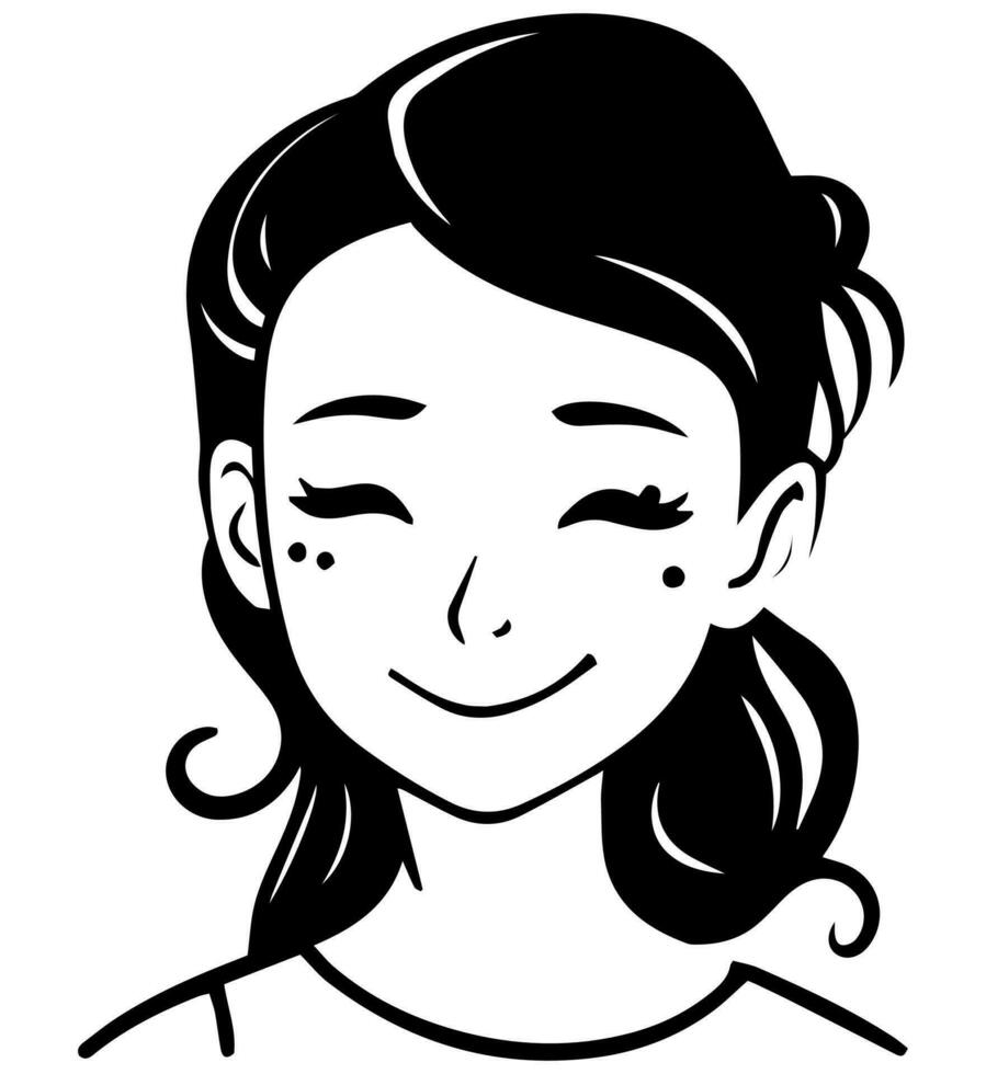 Smiling happy girl icon vector
