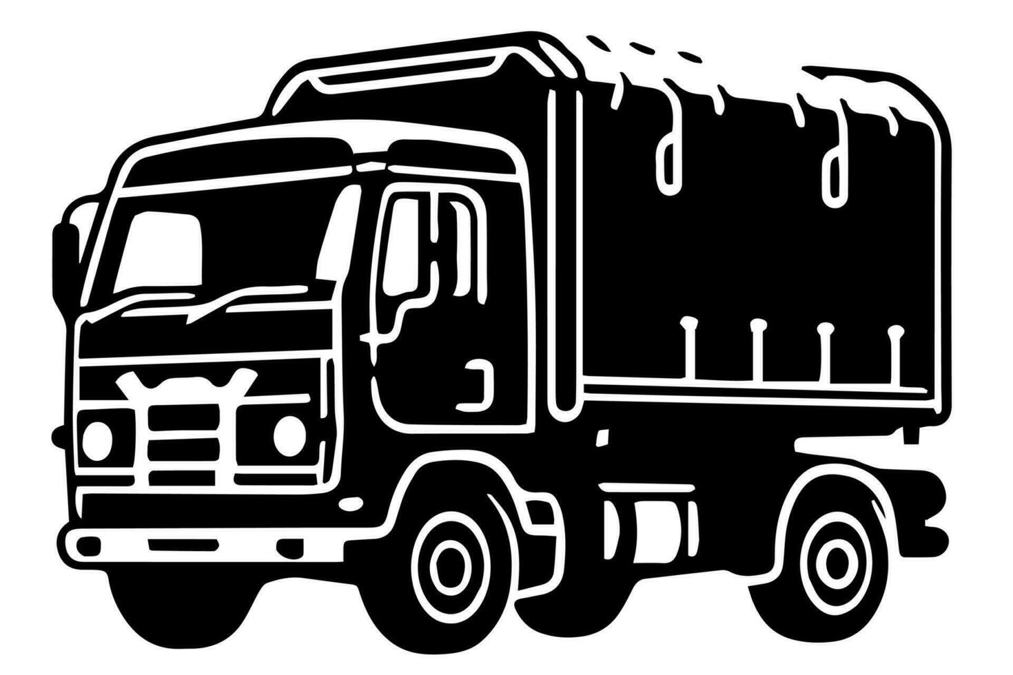 Truck vector icon retro transport delivery vehicle