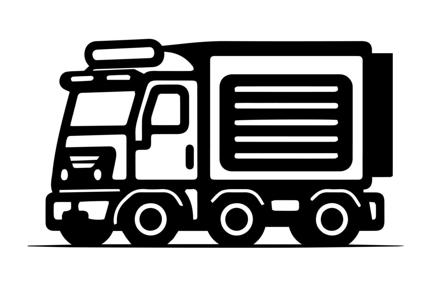 Truck vector icon retro transport delivery vehicle