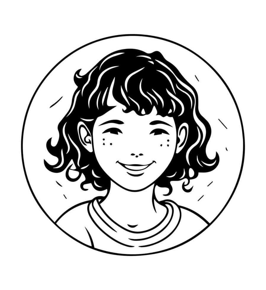 Smiling happy girl icon vector