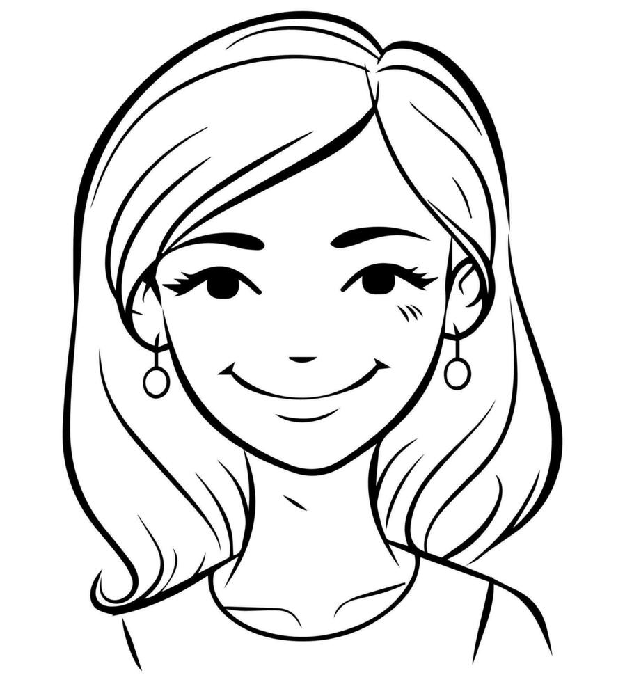 Smiling happy girl icon vector