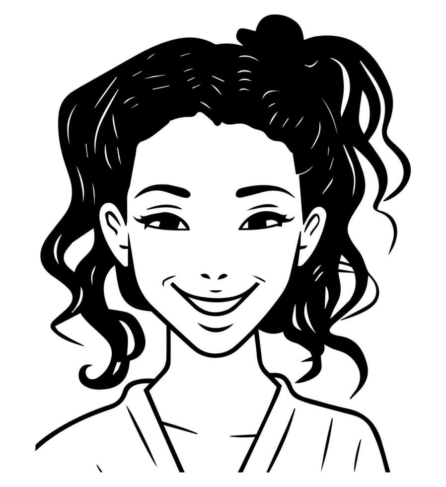 Smiling happy girl icon vector