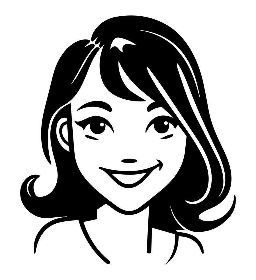 Smiling happy girl icon vector