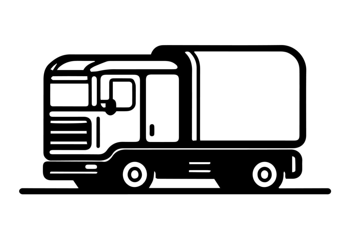 Truck vector icon retro transport delivery vehicle