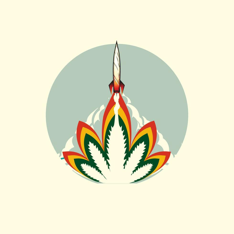 Cannabis Rocket Launch vector