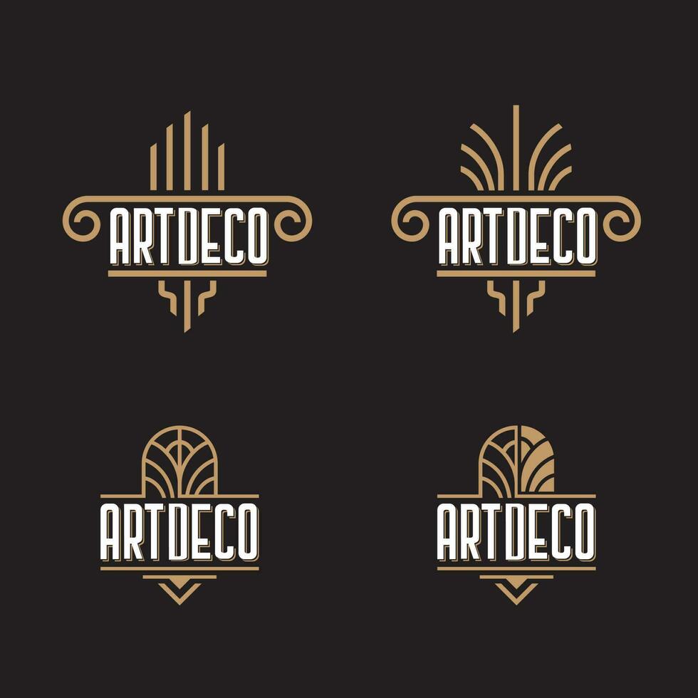 Art Deco ornaments logo template vector