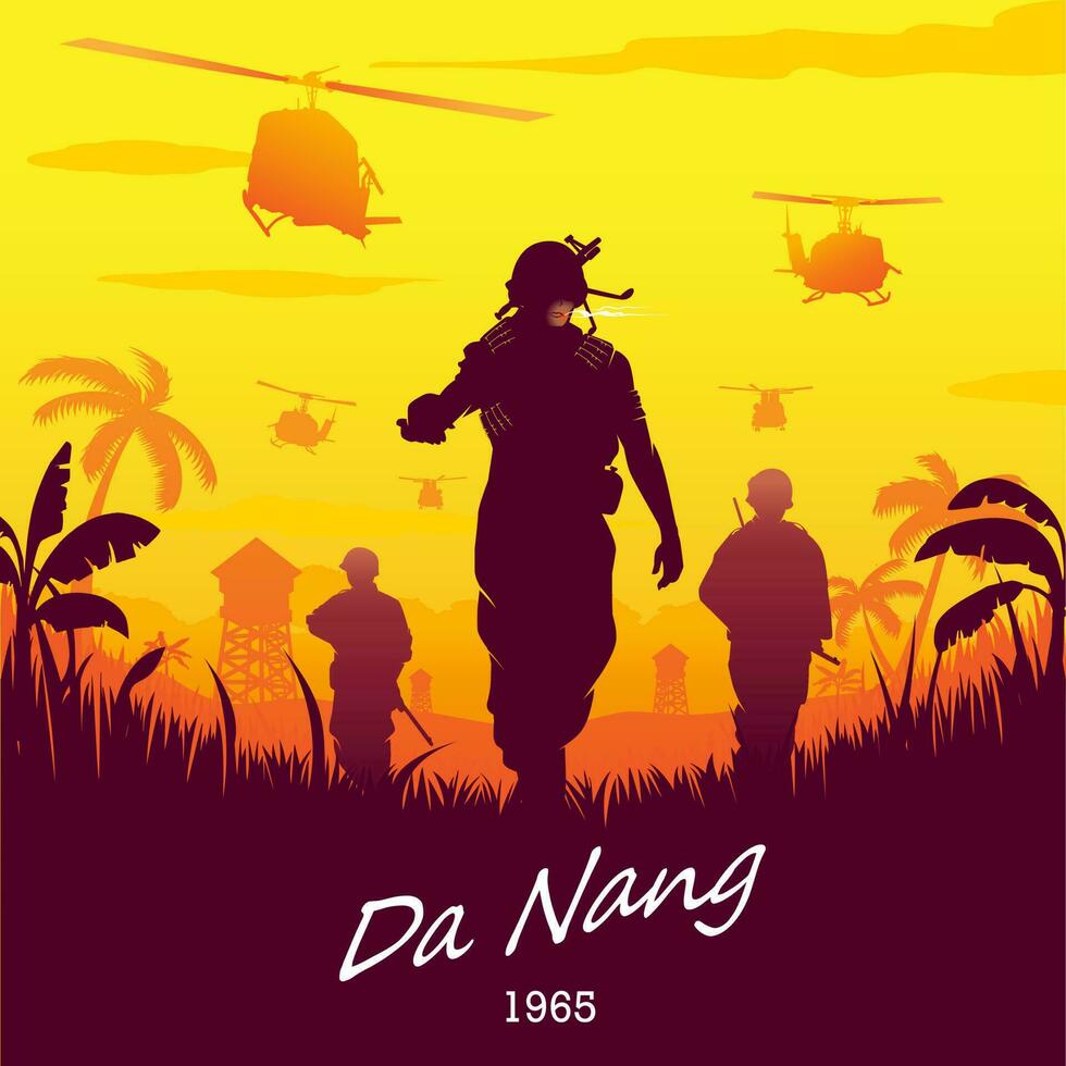 Vietnam guerra da nang 1965 vector