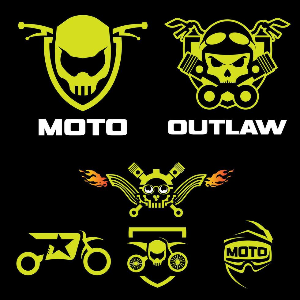 Biker emblem logo set vector