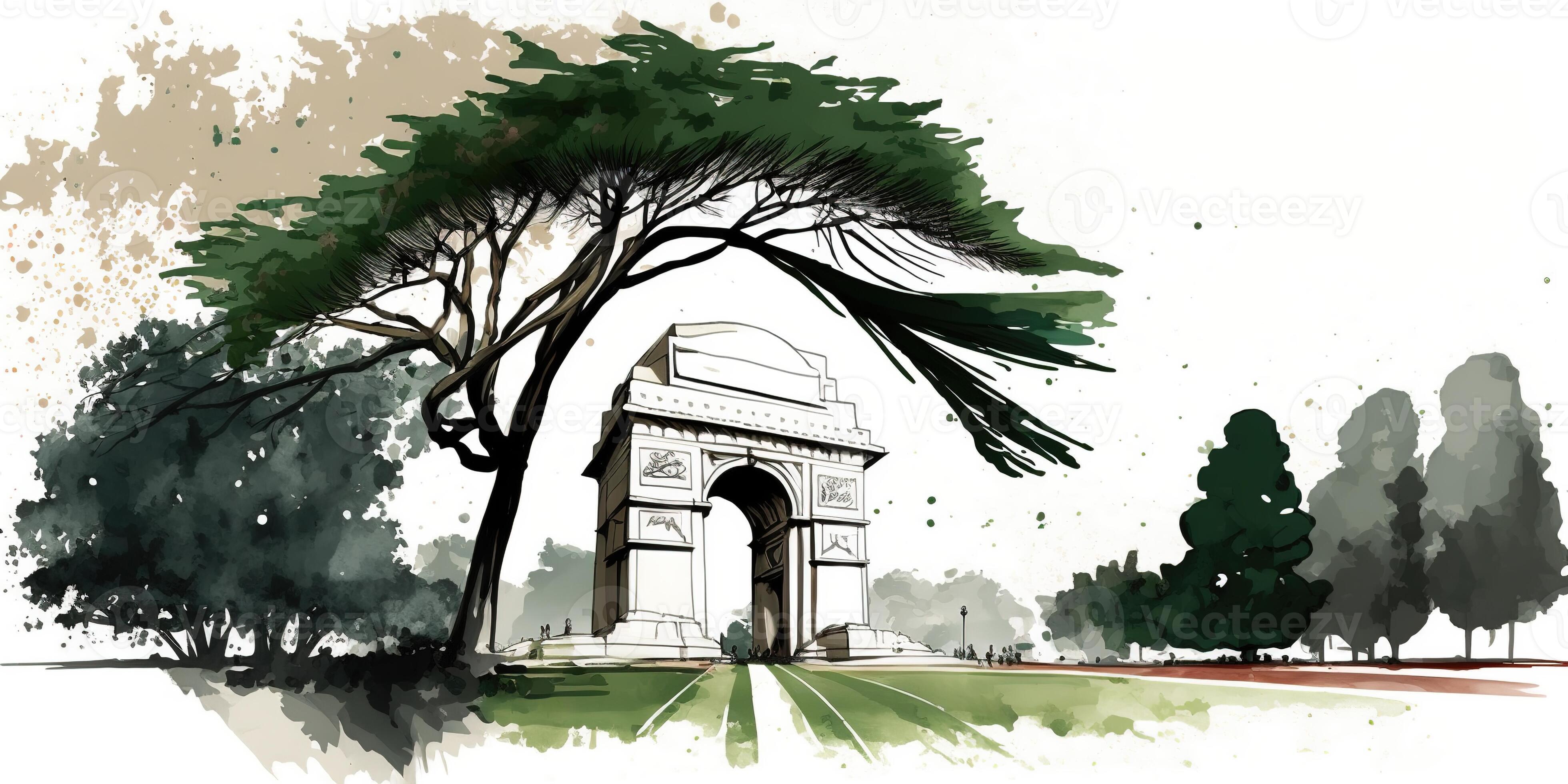 Isolated Retro Sketch Of The India Gate Vector Royalty Free SVG, Cliparts,  Vectors, and Stock Illustration. Image 183382337.