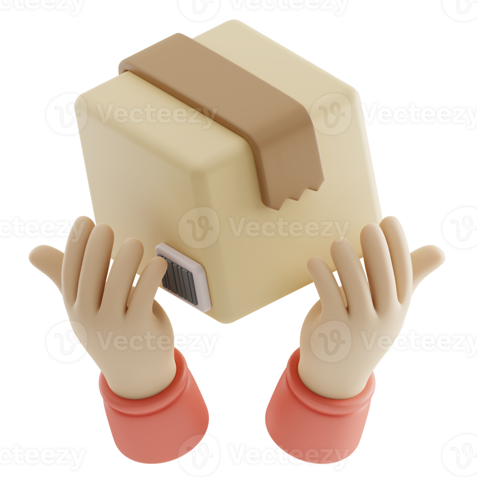 Courier hand Delivery 3D Illustration png