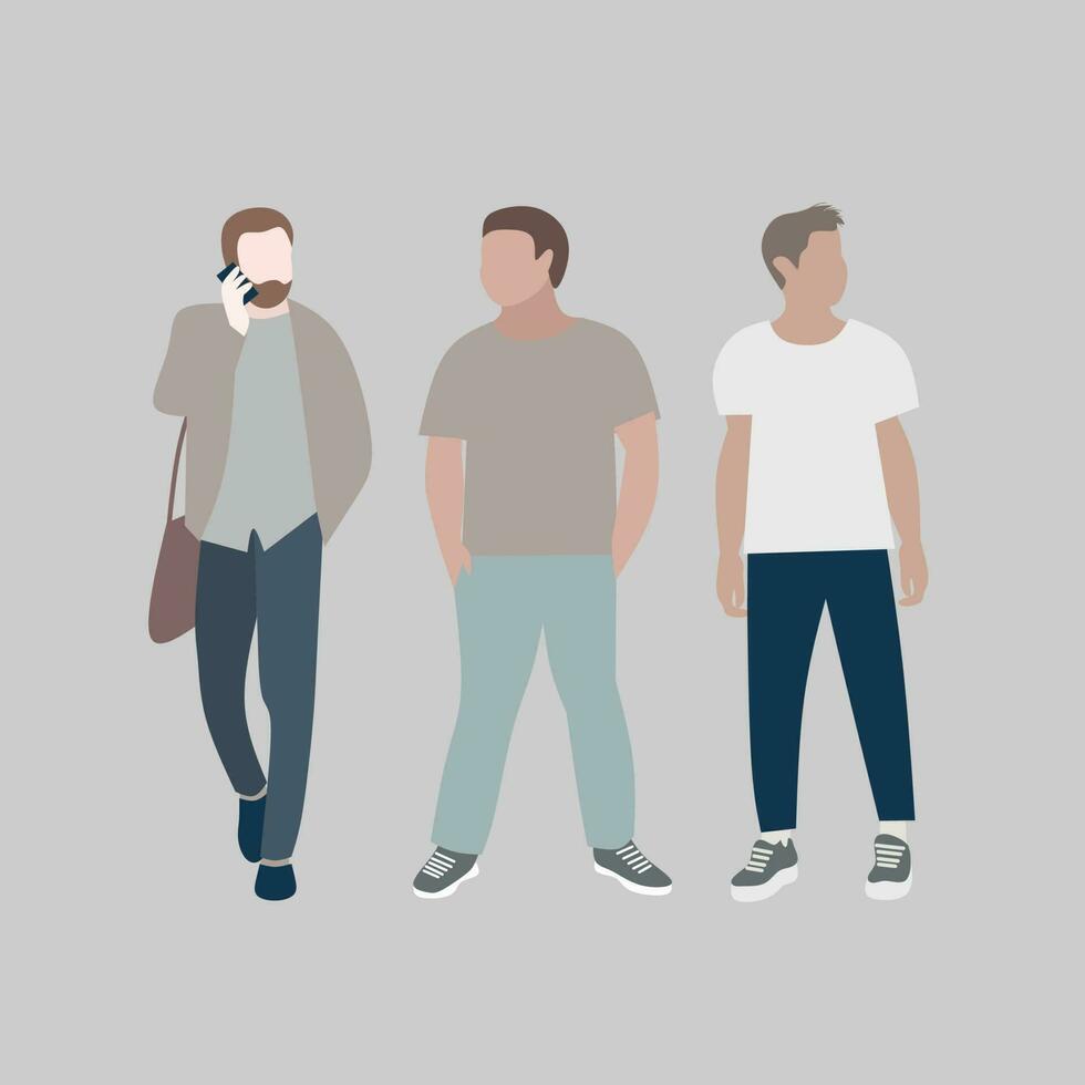 hombres, vector, ilustración vector