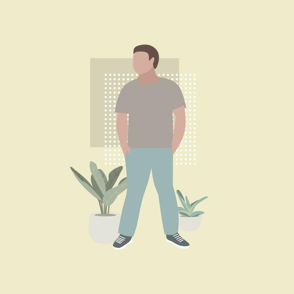 hombre, vector, ilustración vector