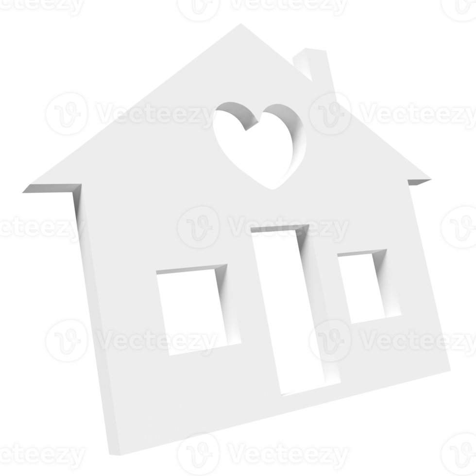 paper house icon isolated. real estate trading, quality guarantee concept, 3d render illustration png