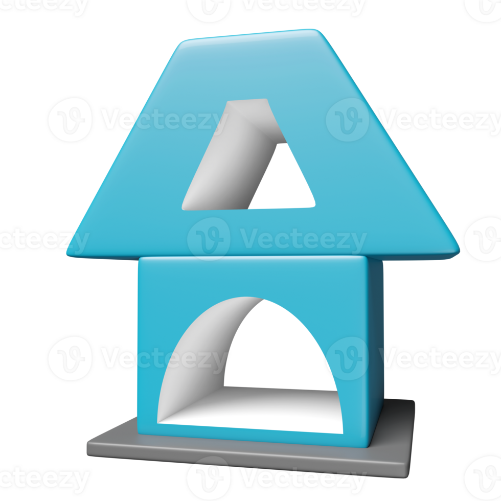 3d house icon isolated. real estate trading, quality guarantee concept, 3d render illustration png