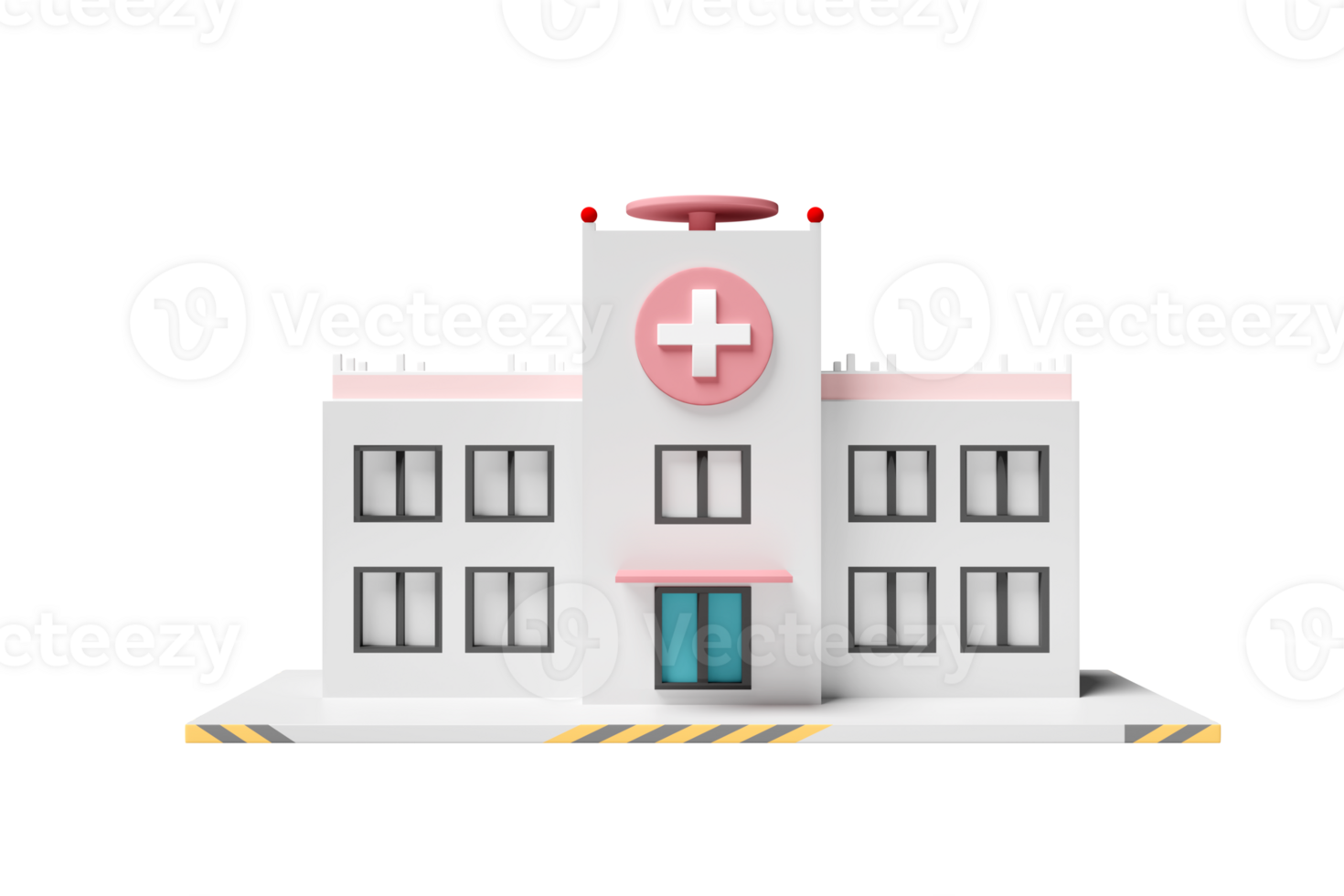 3d hospital building icon isolated. 3d render illustration png