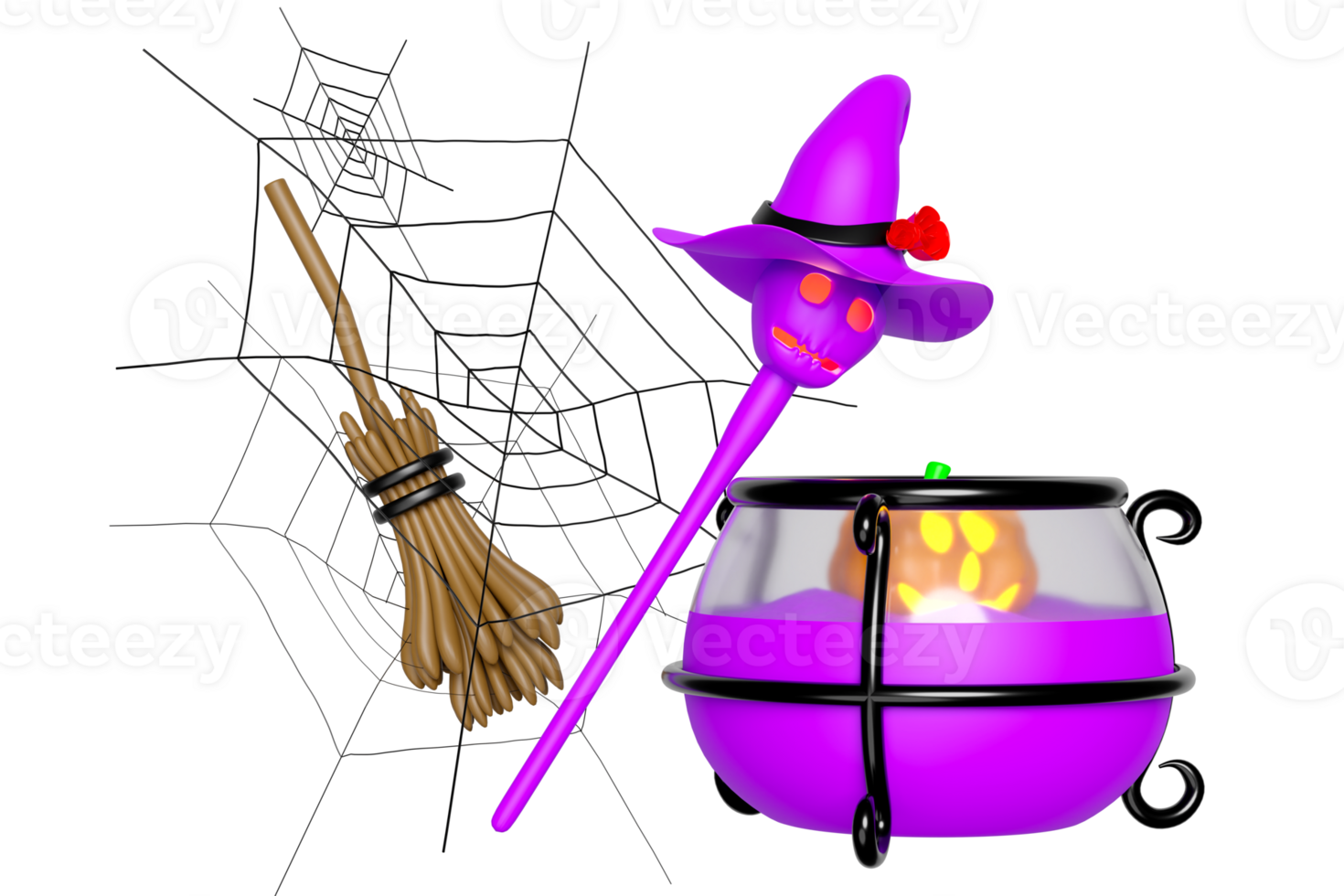 halloween pumpkin holiday party isolated , 3d render illustration png