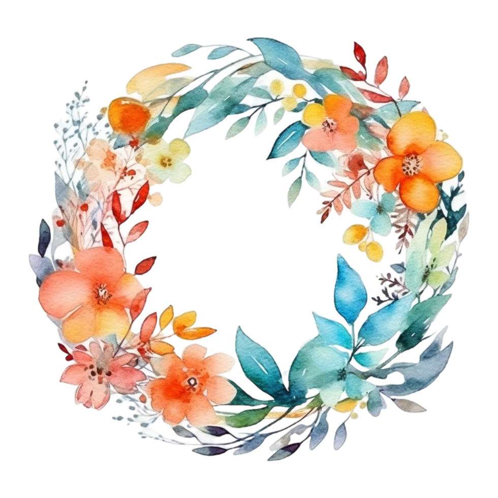 bunt Frühling Blumen Kranz png