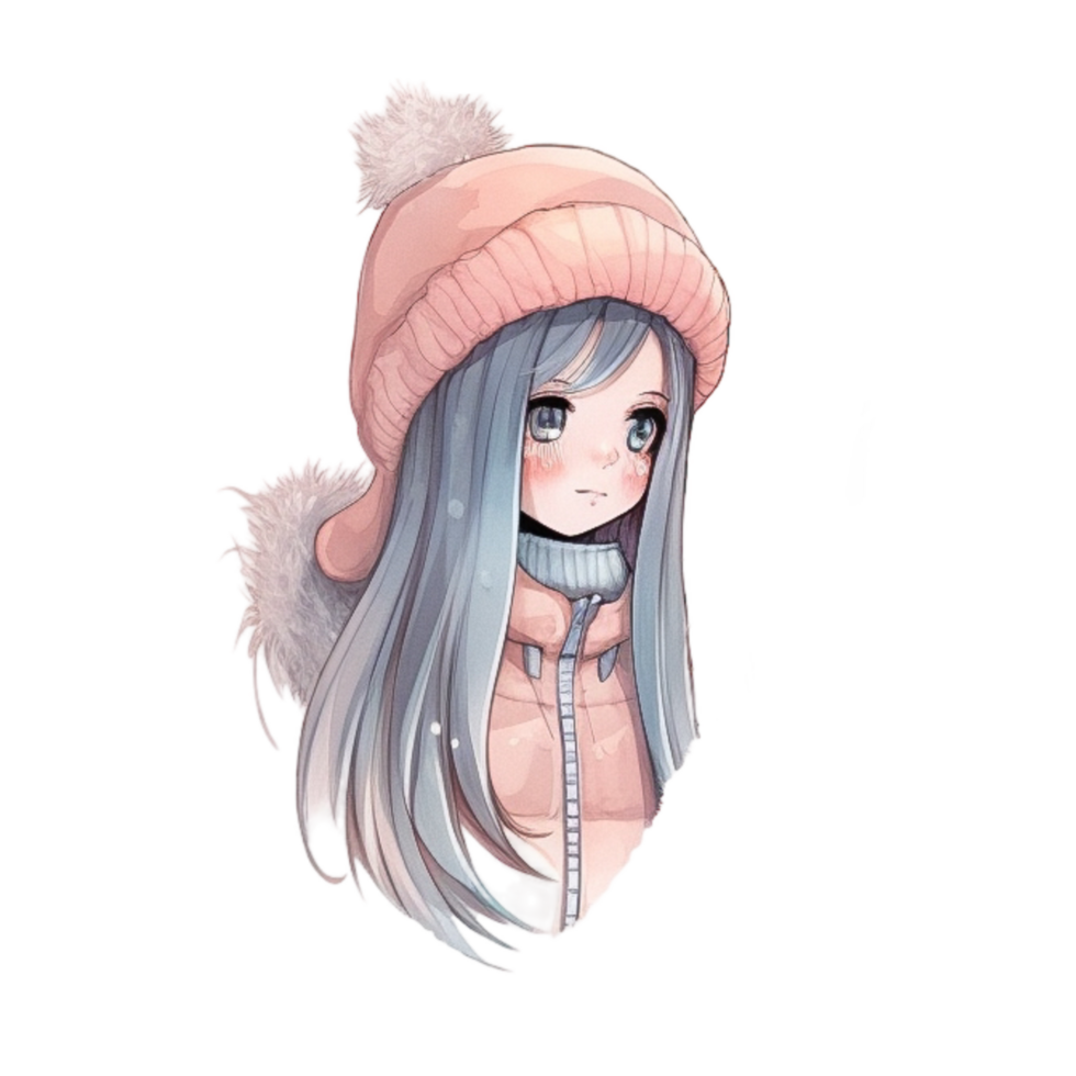 mignonne fille aquarelle, ai généré png