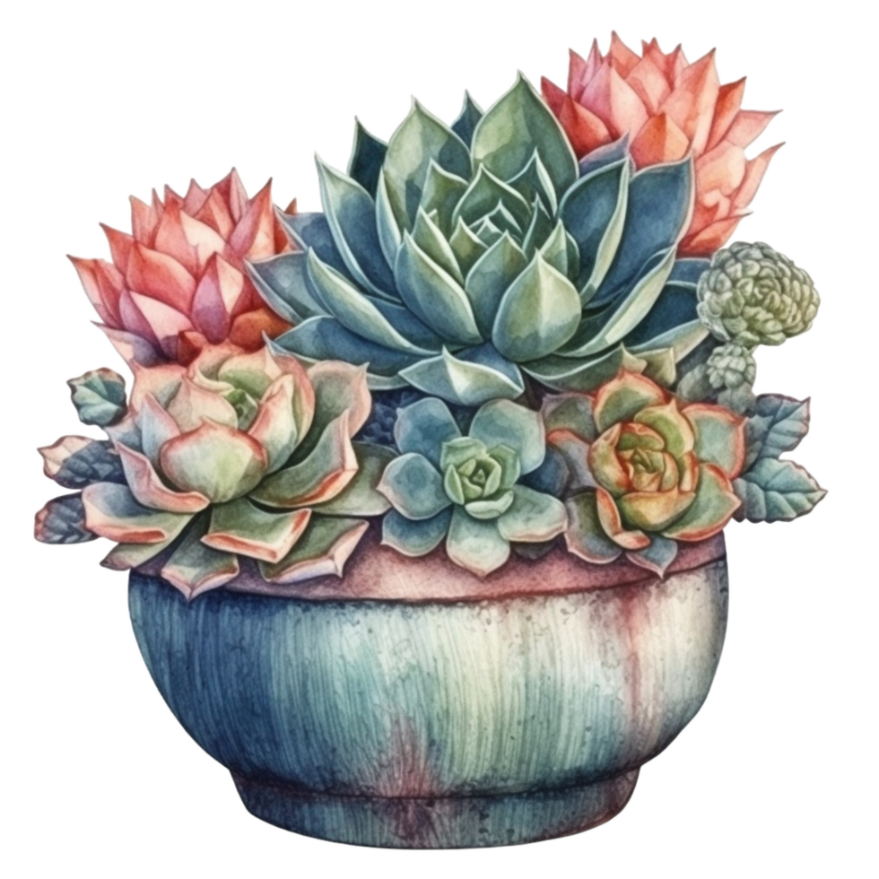 cactus in bloem pot, decoratief fabriek in tuin, ai gegenereerd png