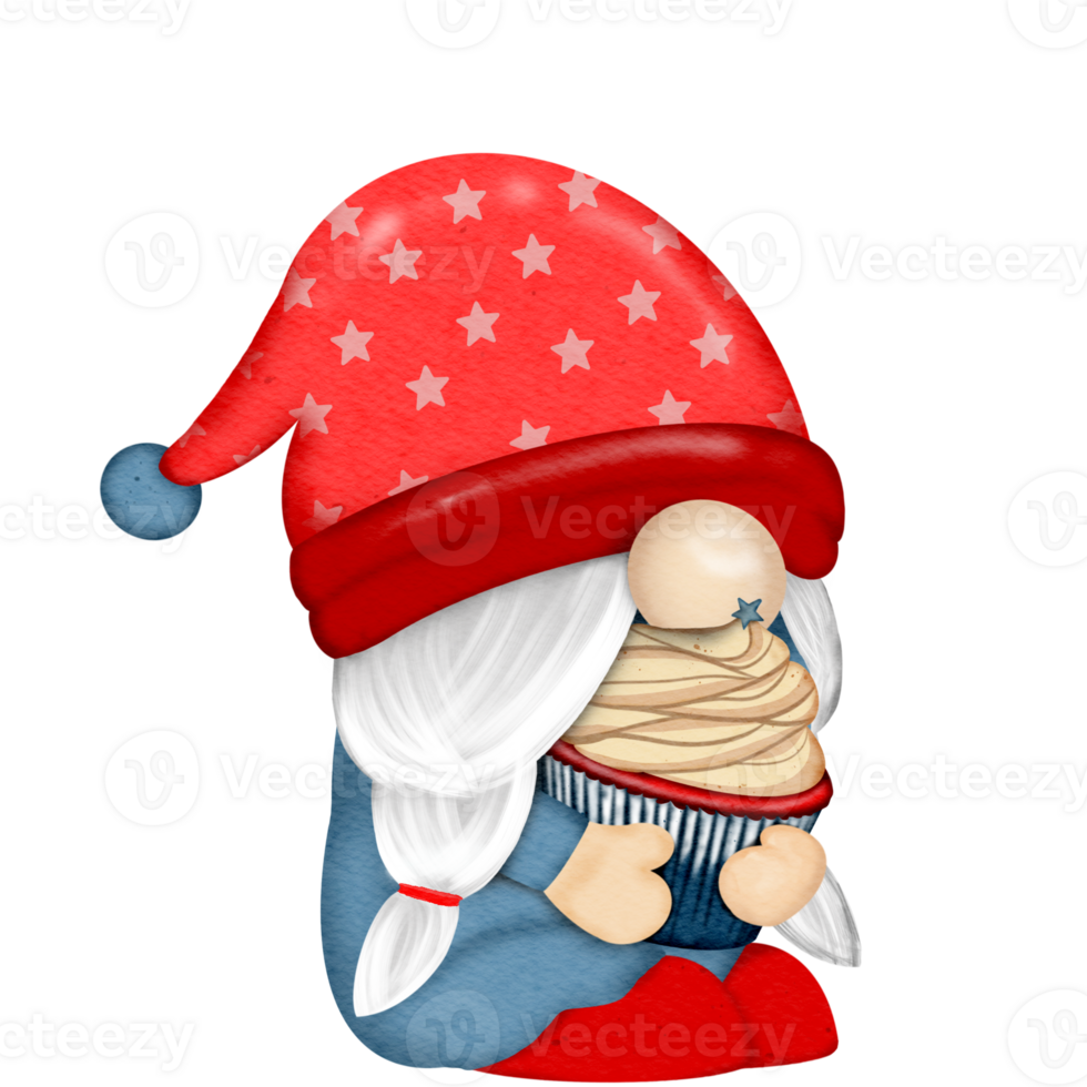 4th of july america independence gnomes character Digital painting watercolor png